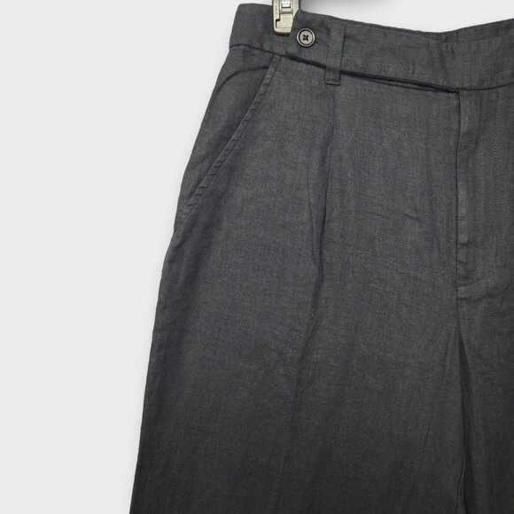 MADEWELL The Harlow Wide-Leg Pant in 100% Linen Black NWT - Picture 6 of 11